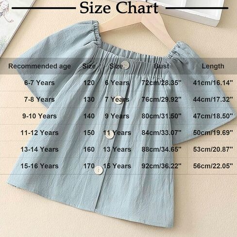 Teen Girls Cute Summer Tops Smock Square Neck Short Sleeve Button Down Shirts Casual Lightweight Gauze Blouses in Saudi Arabia