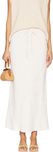 Linen Maxi Skirts with Lining Drawstring Flowy Flared Long Skirts for Women in Saudi Arabia