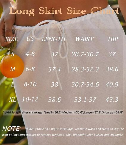 Linen Maxi Skirts with Lining Drawstring Flowy Flared Long Skirts for Women in Saudi Arabia