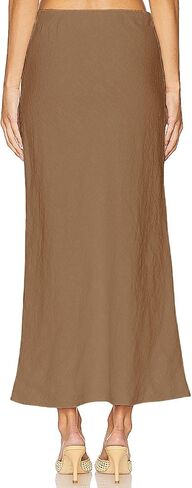 Linen Maxi Skirts with Lining Drawstring Flowy Flared Long Skirts for Women in Saudi Arabia