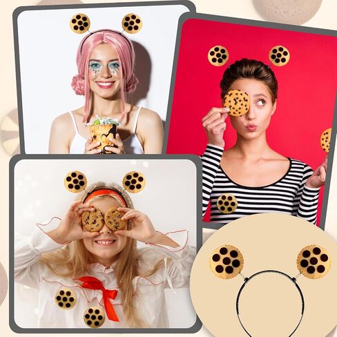 Giegxin 7 Pcs Halloween Costume Accessories Set Include Chip Cookie Headband and 6 Pcs Felt Chocolate Cookies Pins Funny Chip Biscuit Pins for Girl Women Halloween Costumes Party in Saudi Arabia
