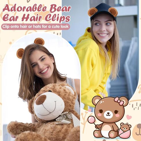 1pair Cute Bear Ears Hair Clips for Halloween Cospaly Party Soft Fuzzy Bear Costume Animal Ears Hairpins in Saudi Arabia