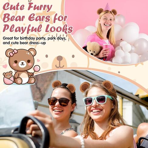 1pair Cute Bear Ears Hair Clips for Halloween Cospaly Party Soft Fuzzy Bear Costume Animal Ears Hairpins in Saudi Arabia
