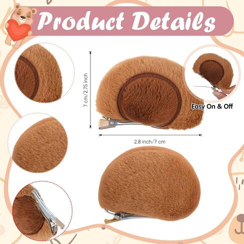 1pair Cute Bear Ears Hair Clips for Halloween Cospaly Party Soft Fuzzy Bear Costume Animal Ears Hairpins in Saudi Arabia
