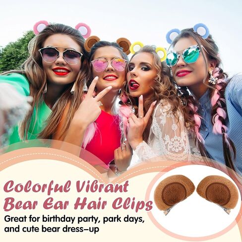 1pair Cute Bear Ears Hair Clips for Halloween Cospaly Party Soft Fuzzy Bear Costume Animal Ears Hairpins in Saudi Arabia