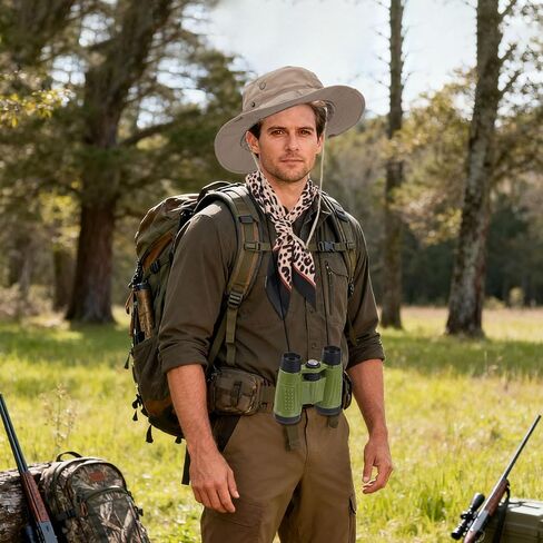 3 قطع أزياء سفاري الهالوين قبعات الشمس دلو قبعة وشاح الرقبة الفهد مناظير سفاري حديقة الحيوان حارس إكسبلورر الزي إكسسوارات لحفلات الهالوين التنكرية للبالغين in Kuwait