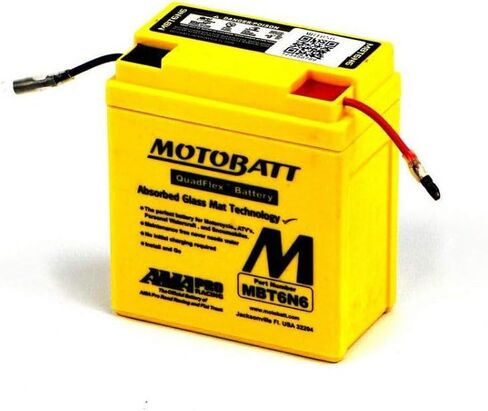 MotoBatt MBT6N6 (6V 6 Amp) Factory Activated Maintenance Free QuadFlex AGM Battery Replaces -6N61B, 6N6-3B, 6N63B1, 6N61D, 6N61D2 in Saudi Arabia