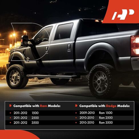 A-Premium Pair Towing Mirrors Compatible with Ram & Dodge Models, 1500 2500 3500, 2009 2010 2011 2012 2013 2014 2015 2016 - Manual Folding Flip Up - w/Power Glass Heated Turn Signal Puddle Light in Saudi Arabia