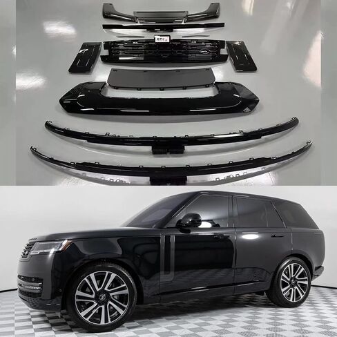 Front Radiator Mesh Glossy Black Front Upper Bumper Grille Grill Glossy Black Body Kits Grille Side Vents For LR Range Rover 2023 2024 2025-ON in Saudi Arabia