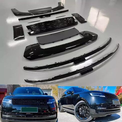 Front Radiator Mesh Glossy Black Front Upper Bumper Grille Grill Glossy Black Body Kits Grille Side Vents For LR Range Rover 2023 2024 2025-ON in Saudi Arabia