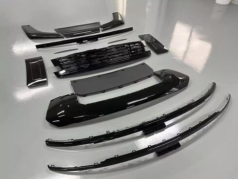 Front Radiator Mesh Glossy Black Front Upper Bumper Grille Grill Glossy Black Body Kits Grille Side Vents For LR Range Rover 2023 2024 2025-ON in Saudi Arabia