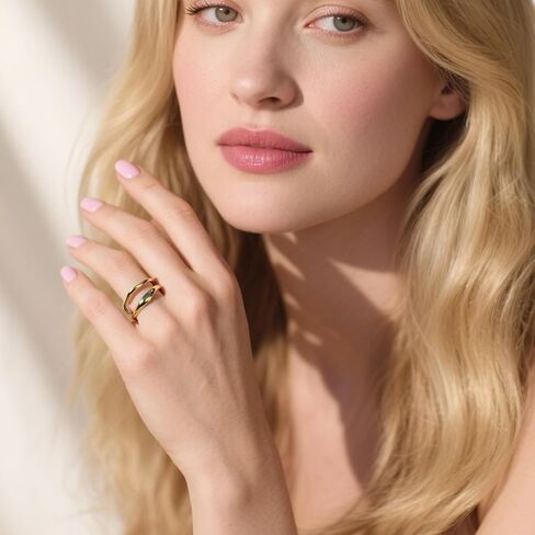 18K Gold Plated Rings for Women Non Tarnish Statement Chunky Stackable Rings Set Stacking Dainty Wave Knuckle Midi Thumb Pinky Ring Size 6-10 Christmas Stocking Stuffers Jewelry Gifts in Saudi Arabia