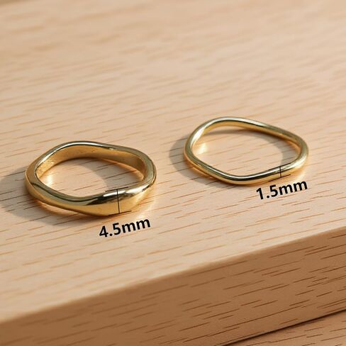 18K Gold Plated Rings for Women Non Tarnish Statement Chunky Stackable Rings Set Stacking Dainty Wave Knuckle Midi Thumb Pinky Ring Size 6-10 Christmas Stocking Stuffers Jewelry Gifts in Saudi Arabia
