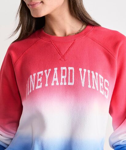 vineyard vines Women's Americana Dip Dye Vineyard Terry Crewneck in Saudi Arabia