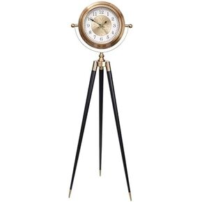 Triangle Floor Clock - Luxury Silent Grandfather Clock, European Retro Design, Metal Tripod Base, Decorative Home Art, Stylish Floor Decor for Living Room in Kuwait
