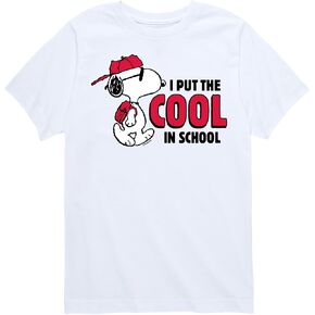HYBRID APPAREL - الفول السوداني - سنوبي - I Put the Cool in School - تي شيرت برسومات قصيرة الأكمام للأطفال والشباب in Kuwait