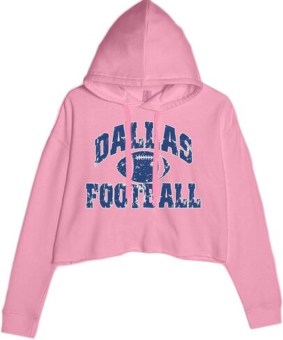 Dallas Distressed Football Cropped Fleece Hoodie, Soft & Cozy, Trendy Fit in Saudi Arabia