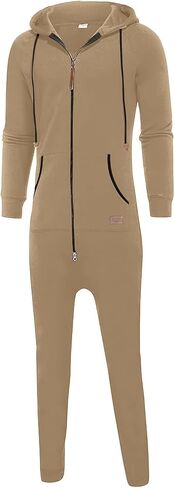 Buddhi Mens Jumpsuit One Piece Romper Long Sleeve Pajamas Playsuit Overall Sweatsuit Jogger Outfits Hooded Onesie Sweatsuits in Saudi Arabia