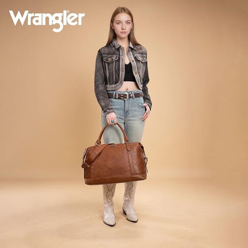 Wrangler Duffel Bag Large Travel Bags for Women Waterproof Weekender Bag Carry on Bags Overnight Bag for Gym,Trips,Weekends,Black in Saudi Arabia