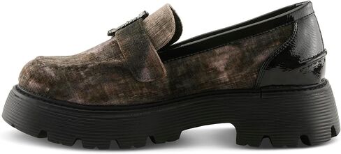 PATRIZIA MORHUA Women’s Velvet Loafer – Crystal Buckle Slip-On Platform with Chunky Lug Sole in Saudi Arabia