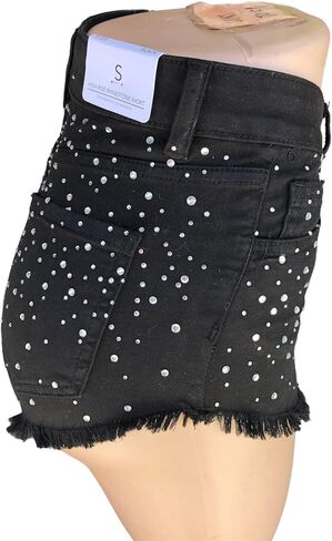 High Waist Rhinestone Embellished Shorts in Saudi Arabia