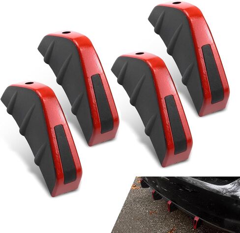 4 PCS Car Lower Bumper Lip Diffuser, Anti-scratch Triangular-shape Bumper Lip Splitter with Screw, Exterior Rear Canards Fins Spoiler Canards Kit, Universal for Most Cars (Black) in Saudi Arabia