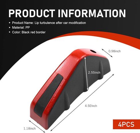 4 PCS Car Lower Bumper Lip Diffuser, Anti-scratch Triangular-shape Bumper Lip Splitter with Screw, Exterior Rear Canards Fins Spoiler Canards Kit, Universal for Most Cars (Black) in Saudi Arabia