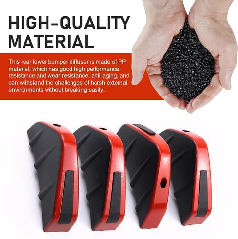4 PCS Car Lower Bumper Lip Diffuser, Anti-scratch Triangular-shape Bumper Lip Splitter with Screw, Exterior Rear Canards Fins Spoiler Canards Kit, Universal for Most Cars (Black) in Saudi Arabia