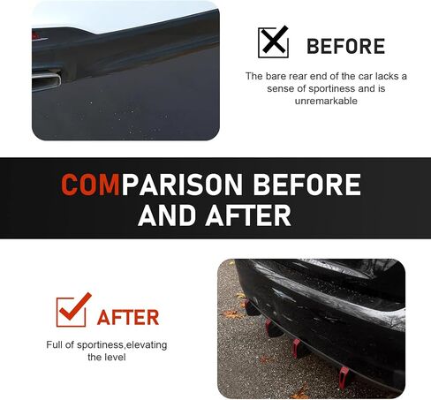 4 PCS Car Lower Bumper Lip Diffuser, Anti-scratch Triangular-shape Bumper Lip Splitter with Screw, Exterior Rear Canards Fins Spoiler Canards Kit, Universal for Most Cars (Black) in Saudi Arabia