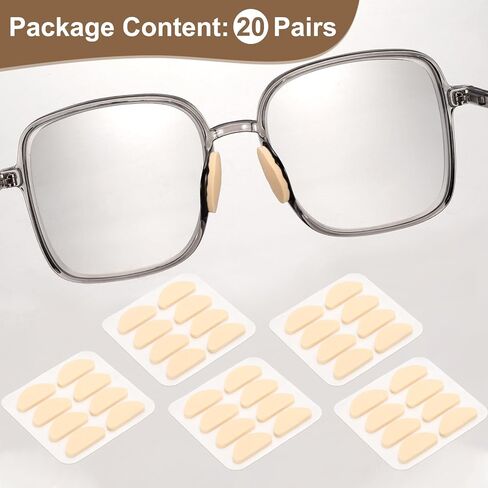HARFINGTON 5 Pairs Eyeglass Nose Pads Soft Foam Anti Slip Glass Nose Pads Adjustable Non-Slip 1.5mm Self-Adhesive D-shaped Glasses Nose Pads for Plastic Frames Glasses, Skin Color in Saudi Arabia