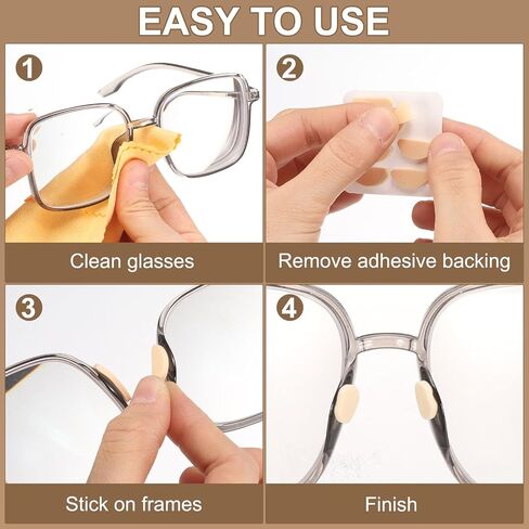 HARFINGTON 5 Pairs Eyeglass Nose Pads Soft Foam Anti Slip Glass Nose Pads Adjustable Non-Slip 1.5mm Self-Adhesive D-shaped Glasses Nose Pads for Plastic Frames Glasses, Skin Color in Saudi Arabia