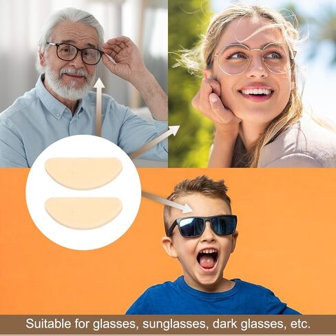 HARFINGTON 5 Pairs Eyeglass Nose Pads Soft Foam Anti Slip Glass Nose Pads Adjustable Non-Slip 1.5mm Self-Adhesive D-shaped Glasses Nose Pads for Plastic Frames Glasses, Skin Color in Saudi Arabia
