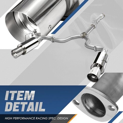 Auto Dynasty 4 Inches Dual Round Muffler Tip Catback Exhaust System Compatible with 2007-2012 Nissan Altima Sedan V6, Stainless Steel in Saudi Arabia