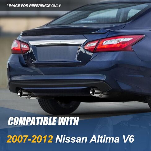 Auto Dynasty 4 Inches Dual Round Muffler Tip Catback Exhaust System Compatible with 2007-2012 Nissan Altima Sedan V6, Stainless Steel in Saudi Arabia