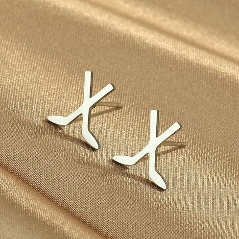 Dreuyet Tiny Ice Hockey Stick Ice Hockey Skates Stud Earrings Set for Women Men Minimalist Stainless Steel Cartilage Small Studs Earring Fashion Ice Hockey Sports Jewelry Gifts in Saudi Arabia