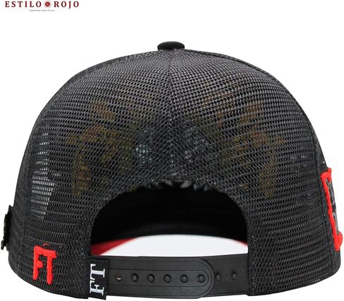 Ferreti Culiacan FT102M The Panther Black Trucker Hat - Mesh Hats for Men and Women, Black Snapback Hats for Men, Adjustable Trucker Hat in Saudi Arabia