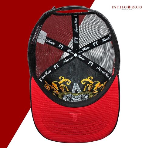 Ferreti Culiacan FT102M The Panther Black Trucker Hat - Mesh Hats for Men and Women, Black Snapback Hats for Men, Adjustable Trucker Hat in Saudi Arabia