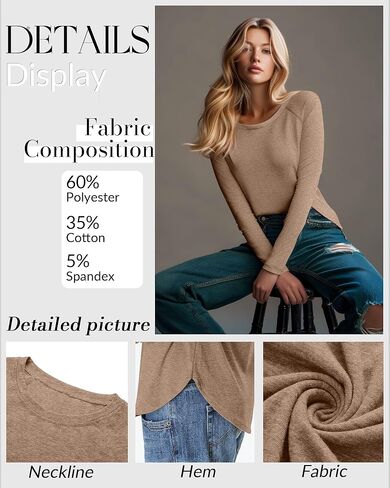 8 Pack Women's Long Sleeve Shirts, Raglan Crew Neck Tops Tunic Cotton Loose Fit Casual Basic Tee Shirt in Kuwait