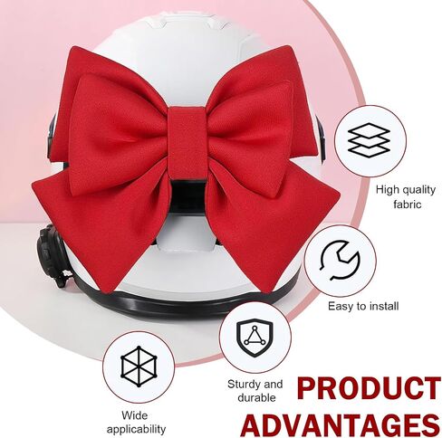 Helmet Bow, Removable Large Fabric Helmet Accessory, Cute Fashion Bow Motorcycle Decoration, Universal for Ski Bike Motorcycle in Kuwait