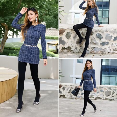 Women's 600D Thermal Fleece-Lined Tights, Windproof Thick Winter Pantyhose, High Elastic in Saudi Arabia