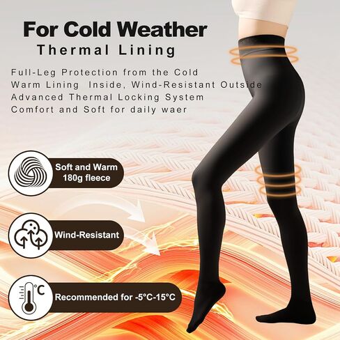 Women's 600D Thermal Fleece-Lined Tights, Windproof Thick Winter Pantyhose, High Elastic in Saudi Arabia