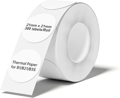 NIIMBOT Labels for B1/B21/B3S Label Printer, Thermal Labels 2'' x 2''(50x50mm), Waterproof, Oil-Proof Sticker Labels, 1 Roll of 150 Sticker Labels (Round Clear) in Kuwait