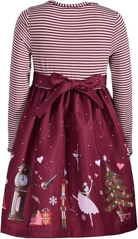 Bonnie Jean Girls 2T-16 Stripe Knit Shantung Nutcracker Christmas Dress in Saudi Arabia