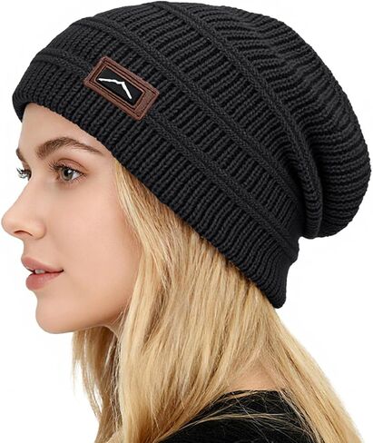 ZOORON Slouchy Beanies Hats for Men Women Warm Knit Winter Hats Chunky Beanie Infinity Scarf Set in Kuwait