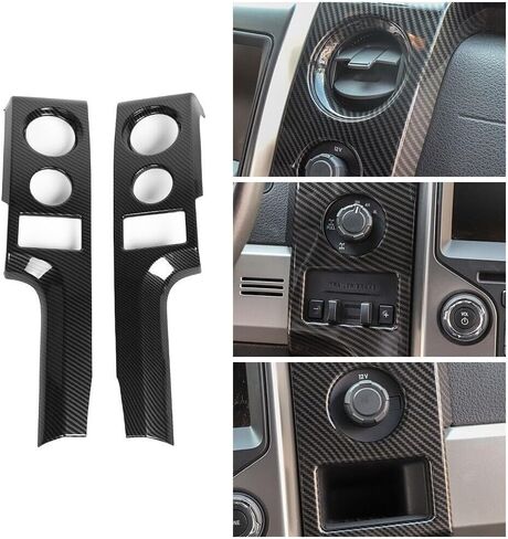 6pcs Center Console Panel + Window Lift Switch Trim Cover for Ford for F150 2009-2014 Carbon Fiber Grain RT-TCZ21191382 in Saudi Arabia