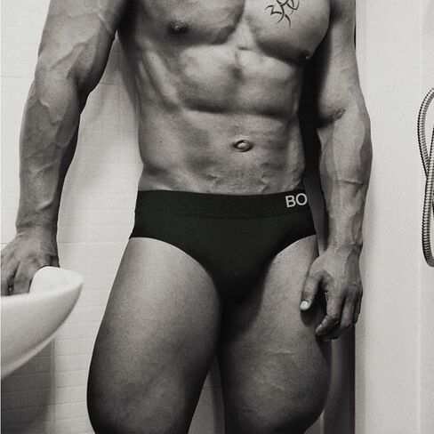 Men's underwear, sports low-waist underwear, simple black and white in Saudi Arabia