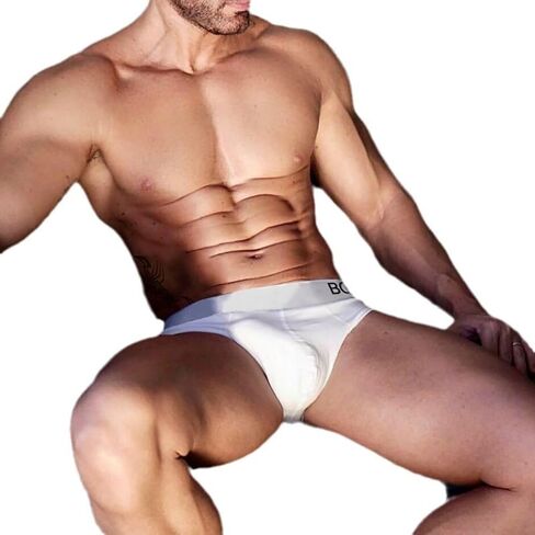 Men's underwear, sports low-waist underwear, simple black and white in Saudi Arabia