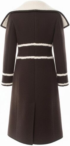 Women's Cameron Diaz The Holiday Brown Cashmere Wool Single Breasted Mid Long Faux Fur Trench Coat in Saudi Arabia