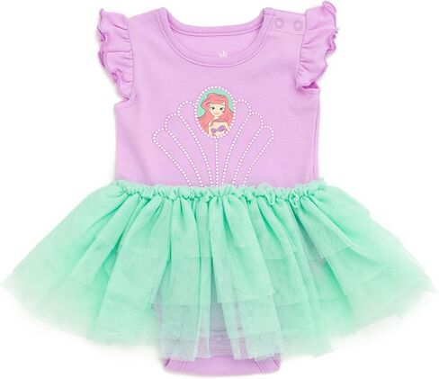 Disney Princess Baby Girls Cosplay Bodysuit With Skirt Overlay & Headband Outfit Set Newborn to Infant Sizes (0-24 Months) in Saudi Arabia
