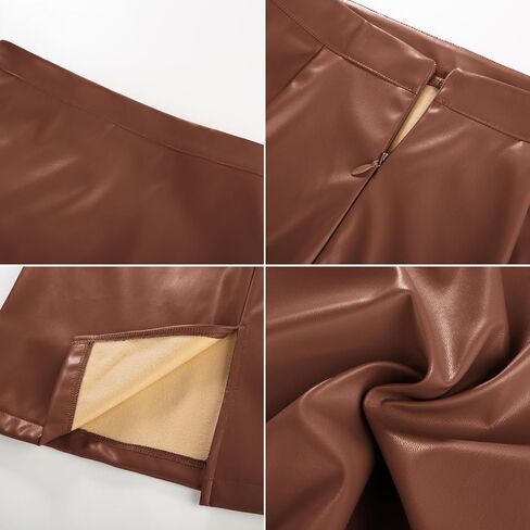 Belle Poque Leather Skirt for Women High Waist Knee Length Bodycon Pencil Skirts Faux Midi Casual Outfits in Saudi Arabia
